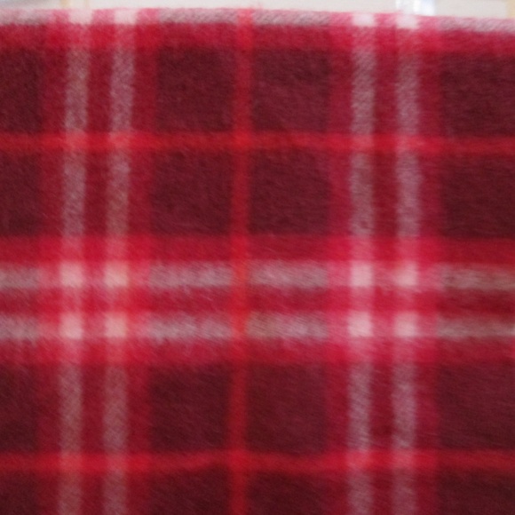 new BURBERRY Red Cashmere women's scarf fringes to fringes  56" x 8.5" - Picture 8 of 9